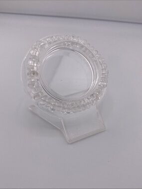 High-Clarity Faceted Clear Quartz Rondelle Bracelet